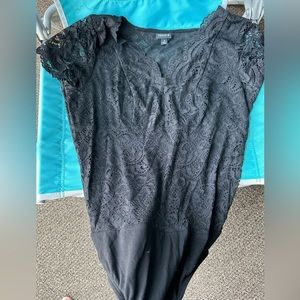 Torrid black lace bodysuit size 0